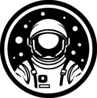 astronaut - minimalistisk och platt logotyp - vektor illustration