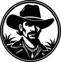 cowboy - minimalistisk och platt logotyp - vektor illustration