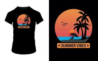 ''Sommer Schwingungen'' Sommer- t Hemd Design vektor