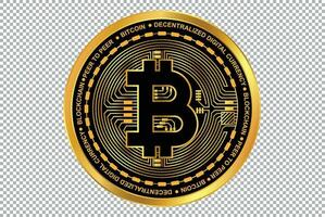 bitcoin kryptovaluta vektor. bitcoin symbol isolerat på grå bakgrund. realistisk crypto valuta vektor illustration. bitcoin guld vektor