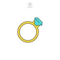 Schmuck Ring Symbol Symbol Vektor Illustration isoliert auf Weiß Hintergrund