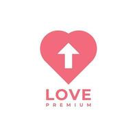 rosa kärlek ovan upp logotyp design vektor