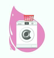 tvättning maskin vektor illustration. tvätt, hushåll apparater. de bakgrund är isolerat.