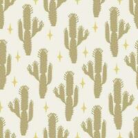 sömlös mönster vektor sommar saguaro kaktus på öken- med stjärnor