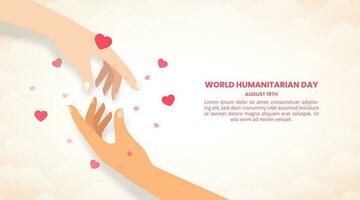 Welt humanitär Tag Hintergrund mit Portion Hand Illustration vektor