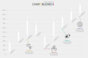 Diagramme Infografik Geschäft Papier Schnittstatistik und modern grafisch Präsentation Daten Marketing vektor