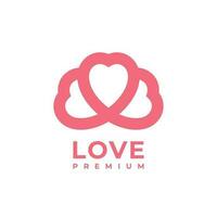 rosa kärlek ovan upp logotyp design vektor