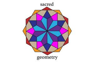 färgrik mandala av helig gammal geometri. vektor symboler och element. alkemi, religion, filosofi, astrologi och andlighet teman. färg logotyp ikon isolerat på vit bakgrund