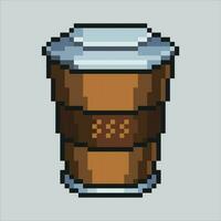 pixel konst illustration kaffe. pixelated kaffe. en kopp av kaffe ikon pixelated för de pixel konst spel och ikon för hemsida och video spel. gammal skola retro. vektor