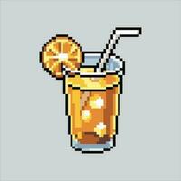 Pixel Kunst Illustration Orange Saft. pixelig Orange Saft. Orange Saft trinken Symbol pixelig zum das Pixel Kunst Spiel und Symbol zum Webseite und Video Spiel. alt Schule retro. vektor