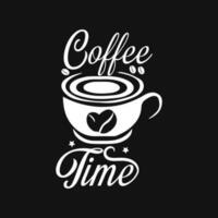 kaffe tid. kaffe Citat årgång text. vektor illustration kopp av kaffe.