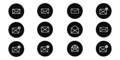 einstellen Botschaft Symbol. Email oder Nachrichten Abbildungen - - Vektor, Zeichen und Symbol. schwarz Linie Symbol. vektor