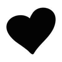 hjärta klotter. hand dragen kärlek symbol, söt dekorativ hjärta ikon. vektor