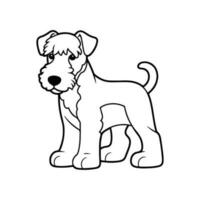 airedale Terrier, Hand gezeichnet Karikatur Charakter, Hund Symbol. vektor