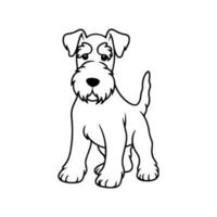 airedale Terrier, Hand gezeichnet Karikatur Charakter, Hund Symbol. vektor