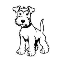 airedale Terrier, Hand gezeichnet Karikatur Charakter, Hund Symbol. vektor