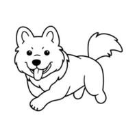 Alaska Malamute, Hand gezeichnet Karikatur Charakter, Hund Symbol. vektor