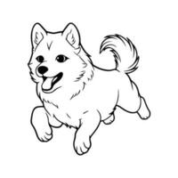 Alaska Malamute, Hand gezeichnet Karikatur Charakter, Hund Symbol. vektor