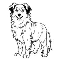 australier herde, hand dragen tecknad serie karaktär, hund ikon. vektor