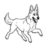 Belgier Schäfer, Hand gezeichnet Karikatur Charakter, Hund Symbol. vektor