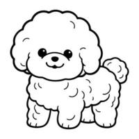 Bichon frise, Hand gezeichnet Karikatur Charakter, Hund Symbol. vektor