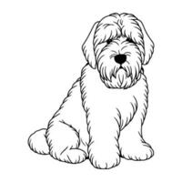 schwarz Russisch Terrier, Hand gezeichnet Karikatur Charakter, Hund Symbol. vektor