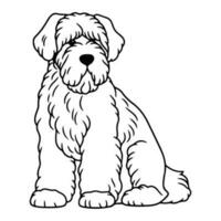 schwarz Russisch Terrier, Hand gezeichnet Karikatur Charakter, Hund Symbol. vektor