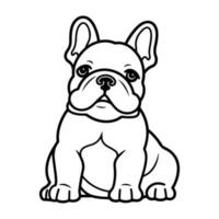 Bulldogge, Hand gezeichnet Karikatur Charakter, Hund Symbol. vektor