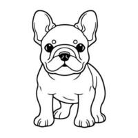 Bulldogge, Hand gezeichnet Karikatur Charakter, Hund Symbol. vektor