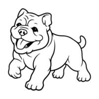 Bulldogge, Hand gezeichnet Karikatur Charakter, Hund Symbol. vektor