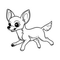 chihuahua hund, hand dragen tecknad serie karaktär, hund ikon. vektor