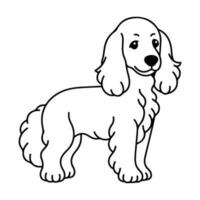 Englisch Cocker Spaniel Hund, Hand gezeichnet Karikatur Charakter, Hund Symbol. vektor