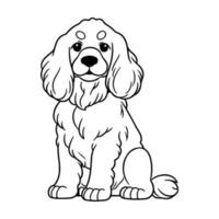 Englisch Cocker Spaniel Hund, Hand gezeichnet Karikatur Charakter, Hund Symbol. vektor