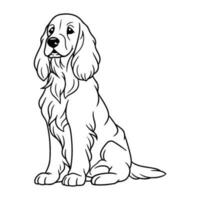 Englisch Cocker Spaniel Hund, Hand gezeichnet Karikatur Charakter, Hund Symbol. vektor