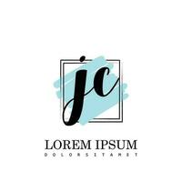 jc Initiale Brief Handschrift Logo mit Platz Bürste Vorlage Vektor