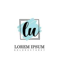 lu Initiale Brief Handschrift Logo mit Platz Bürste Vorlage Vektor
