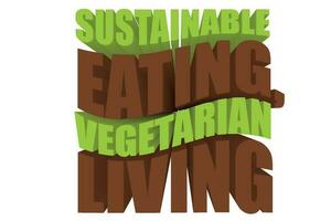 3d text design handla om vegan citat vektor