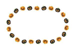 Oval Jack Ö Laterne Halloween Rahmen Rand mit Text Raum. Sozial Medien Post Karte Vorlage Vektor Illustration.