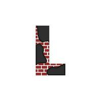 Brief l mit Backstein Mauer Logo Vektor Design Gebäude Unternehmen, kreativ Initiale Brief und Mauer Logo Vorlage