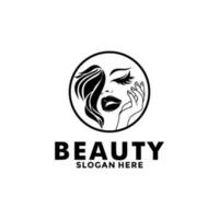 Schönheit Logo Salon und Haar Behandlung Logo Design, Schönheit Frau Mode Logo Vorlage vektor