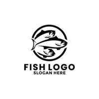 fisk enkel logotyp ikon vektor, fisk linje illustration logotyp mall vektor