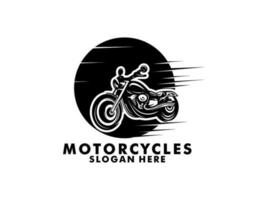 Motorrad Jahrgang mit Flügel Logo Konzept im schwarz und Weiß Farben isoliert Vektor Illustration