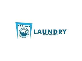 Wäsche Symbol Waschen Maschine Logo Design zum Geschäft Kleider waschen reinigt modern Vorlage vektor