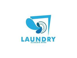 Wäsche Symbol Waschen Maschine Logo Design zum Geschäft Kleider waschen reinigt modern Vorlage vektor