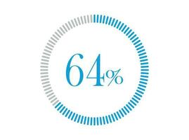 64 procent läser in. 64 procent cirkel diagram infographics vektor, procentsats redo till använda sig av för webb design. vektor