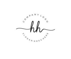 initiales hh feminines logo schönheitsmonogramm und elegantes logodesign, handschriftlogo der ersten unterschrift, hochzeit, mode, blumen und botanik mit kreativer vorlage. vektor