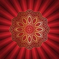 Dekoratives Mandaladesign auf starburst Hintergrund vektor