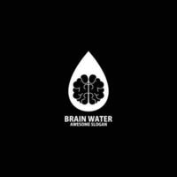 Gehirn mit Wasser Logo Design Geschäft vektor