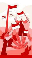 Indonesiens självständighetsdag platt illustration vektor
