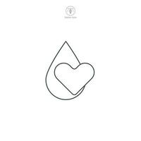 Wasser fallen mit Herz Symbol Symbol Vektor Illustration isoliert auf Weiß Hintergrund